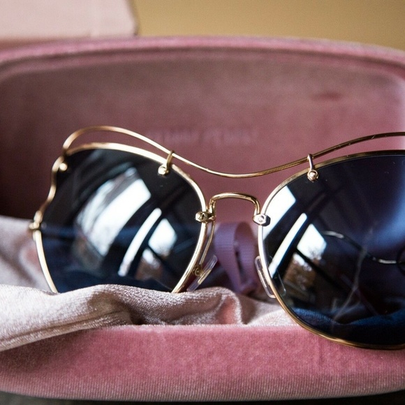 MIU MIU Butterfly Sunglasses Women’s Red Tips MU56 - Picture 3 of 8